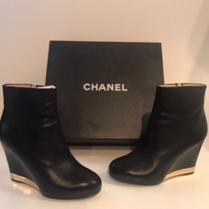 Chanel short lambskin boot